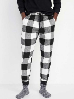 Old Navy Flannel Jogger Pajama Pants Pyjama Herren Schwarz | 8765XORQJ