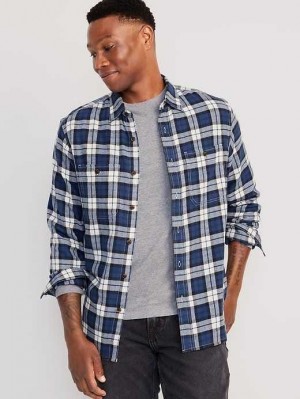 Old Navy Flannel Shirt Hemd Herren Blau Weiß | 2469UPIHA
