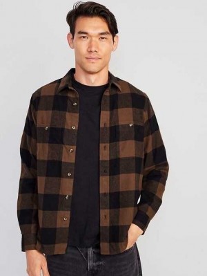 Old Navy Flannel Shirt Hemd Herren Braun | 4618UZLKC