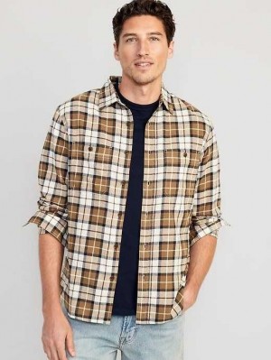 Old Navy Flannel Shirt Hemd Herren Braun | 1285MBYRA