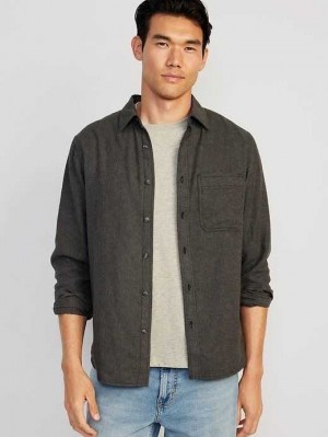 Old Navy Flannel Shirt Hemd Herren Grau | 1360IOGSF