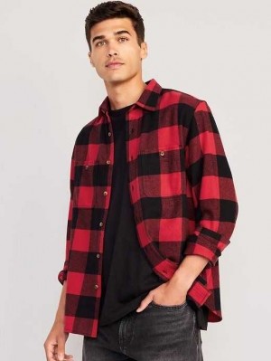 Old Navy Flannel Shirt Hemd Herren Rot | 0487OWXVL