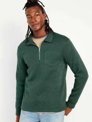 Old Navy Fleece-Knit 1/4-Zip Pullover Sweatshirt Herren Grün | 1854ZACWY