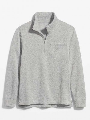 Old Navy Fleece-Knit 1/4-Zip Pullover Sweatshirt Herren Beige | 0964JAFRX