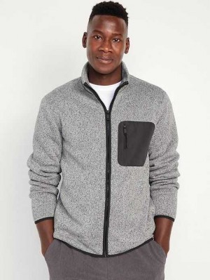 Old Navy Fleece-Knit Sherpa-Gefütterte Zip Jacket Sweatshirt Herren Dunkelgrau | 6703RIBSW