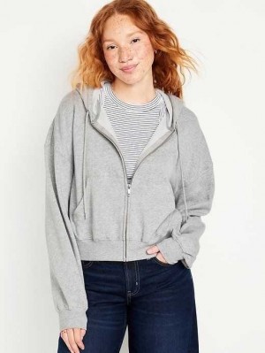 Old Navy Fleece Full-Zip Hoodie Hoodie Damen Grau | 4516SUQOD