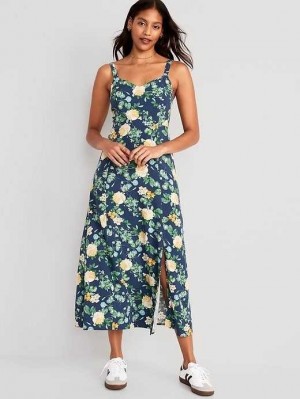 Old Navy Floral Maxi Slip Kleider Kleid Damen Navy | 6857ZSMXB