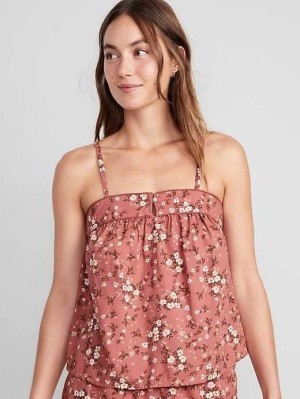 Old Navy Floral Smocked Pajama Cami Swing Top Pyjama Damen Rot | 2689RSTJN