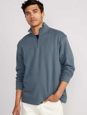 Old Navy French Rib 1/4-Zip Pullover Pullover T-shirts Herren Wintry Waters | 5913AYQTK