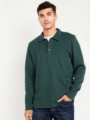 Old Navy French Rib Polo Polo Shirts Herren Tiefesgrün | 6904DGITW