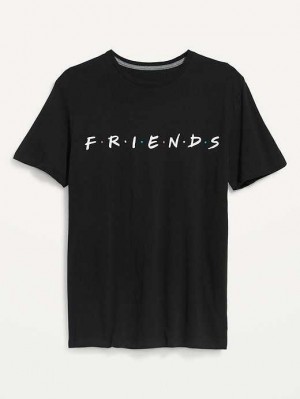 Old Navy Friends Gender-Neutrale T-Shirt Oberteile Herren Schwarz | 0829ZXNLK