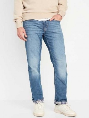 Old Navy Gerade Flannel-Gefütterte Built-In Flex Jeans Jeans Herren Waschen | 0971QMGLX