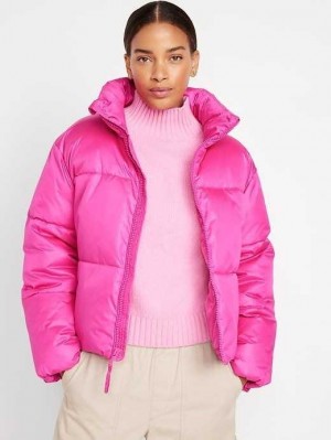 Old Navy Gesteppt Puffer Jacket Mäntel Damen Rosa | 8492MKFTB