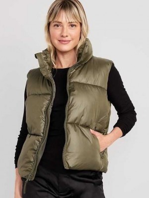 Old Navy Gesteppt Puffer Vest Mäntel Damen Conifer | 3067ULGXK