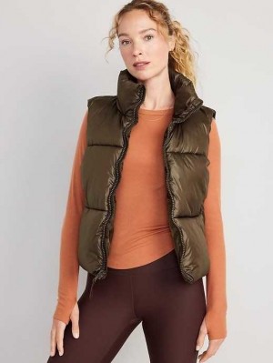 Old Navy Gesteppt Puffer Vest Mäntel Damen French Roast | 6720HRFAM