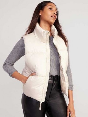 Old Navy Gesteppt Puffer Vest Mäntel Damen Creme De La Creme | 9073CSLUQ