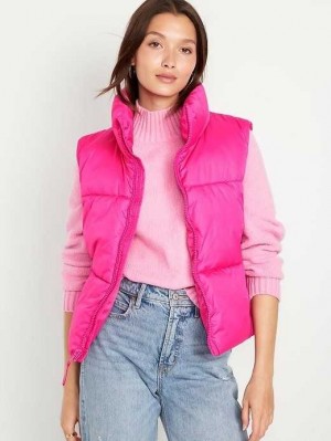 Old Navy Gesteppt Puffer Vest Mäntel Damen Rosa | 1397QRWAV