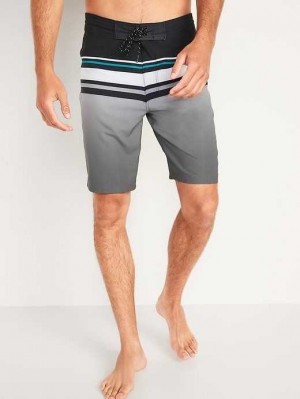 Old Navy Gestreift Built-In Flex Board Shorts Badeanzüge Herren Grau | 7596RVKWF