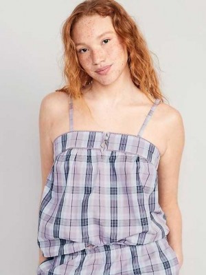 Old Navy Gestreift Smocked Pajama Cami Swing Top Pyjama Damen Lila | 7854INRQX