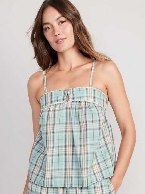 Old Navy Gestreift Smocked Pajama Cami Swing Top Pyjama Damen Blau | 9157JIOAS