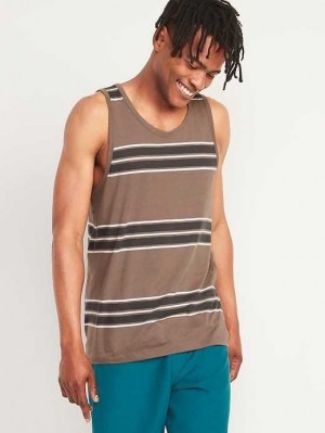 Old Navy Gestreift Soft-Washed Tank Top T-shirts Herren Toasted Almond | 3815NIKTJ