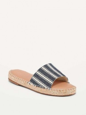 Old Navy Gestreift Textil Espadrilles Badelatschen Sandals Sandalen Damen Navy | 1645MUYOI