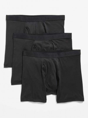 Old Navy Go-Dry Cool Performance Boxer-Brief Underwear 3-Pack Unterwäsche Herren Schwarz | 4072ALOXC