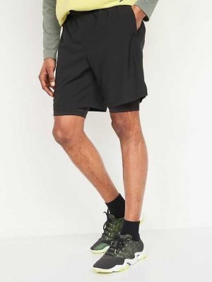Old Navy Go 2-in-1 Workout Shorts + Base Layer Sportbekleidung Herren Schwarz | 2574UYLBT