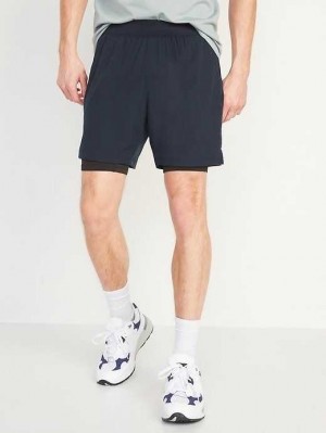 Old Navy Go 2-in-1 Workout Shorts + Base Layer Sportbekleidung Herren Navy | 6813GDORK