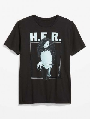 Old Navy H.E.R. Gender-Neutrale T-Shirt T-shirts Herren Schwarz | 5497NULFM