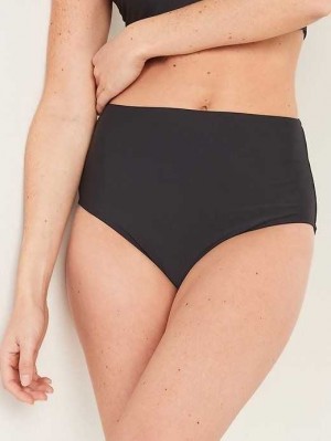 Old Navy High-Rise Klassische Bikini Swim Bottoms Badeanzüge Damen Ebony | 3824HFLUW