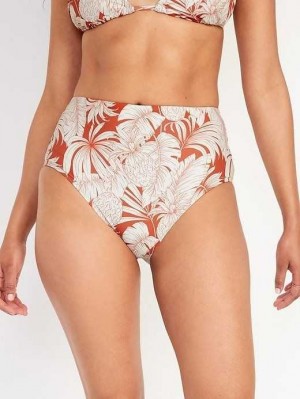 Old Navy High-Rise Klassische Bikini Swim Bottoms Badeanzüge Damen Pineapples & Palm Leaves | 8120ILPKY