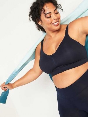 Old Navy High-Support PowerSoft Zip-Front Sports Bra Sportbekleidung Damen Navy | 7352NDBQT