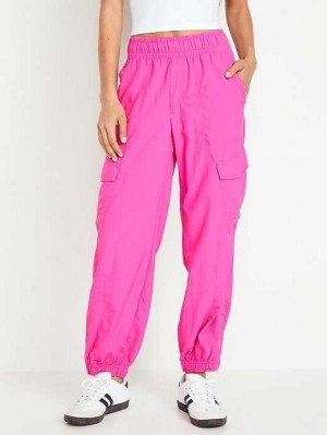 Old Navy High-Waisted Ankle-Zip Cargo Jogger Pants Sportbekleidung Damen Flamingo Feather | 9032GKITF