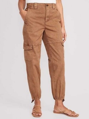 Old Navy High-Waisted Barrel-Leg Cargo Ankle Pants Hose Damen Coco De Mer | 7362ELFVB
