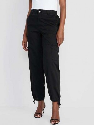 Old Navy High-Waisted Barrel-Leg Cargo Ankle Pants Hose Damen Blackjack | 7485WBINS