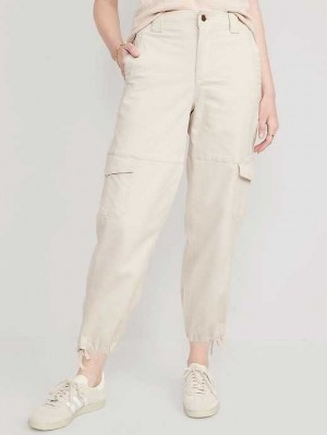 Old Navy High-Waisted Barrel-Leg Cargo Ankle Pants Hose Damen Cozy Cashmere | 9428ZDFWU