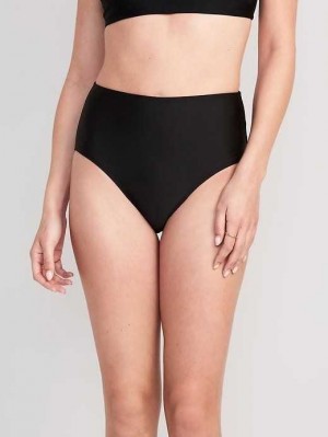 Old Navy High-Waisted Bikini Swim Bottoms Badeanzüge Damen Schwarz | 2146CXLMF