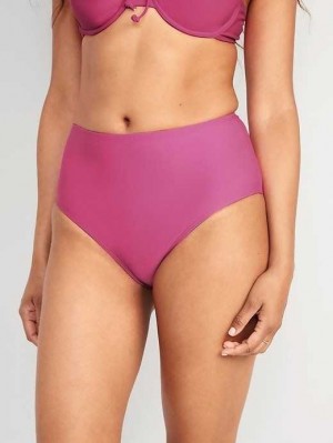 Old Navy High-Waisted Bikini Swim Bottoms Badeanzüge Damen Dragonfruit | 3865SWVZT