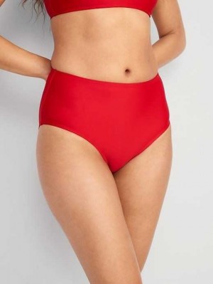 Old Navy High-Waisted Bikini Swim Bottoms Badeanzüge Damen Rot | 6270TBHAO