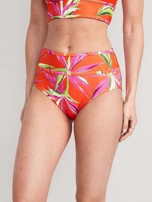 Old Navy High-Waisted Bikini Swim Bottoms Badeanzüge Damen Full-Bloom Bliss | 8715IPETC