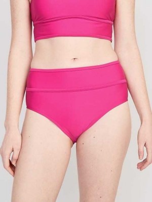 Old Navy High-Waisted Bikini Swim Bottoms Badeanzüge Damen Flamingo | 9145QRFPV