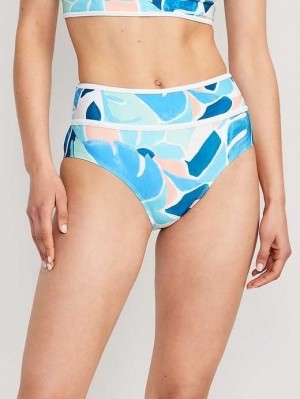 Old Navy High-Waisted Bikini Swim Bottoms Badeanzüge Damen Floral Rush | 9283SCFLO