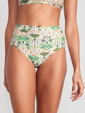 Old Navy High-Waisted Bikini Swim Bottoms Badeanzüge Damen Weiß | 9578BTWHL