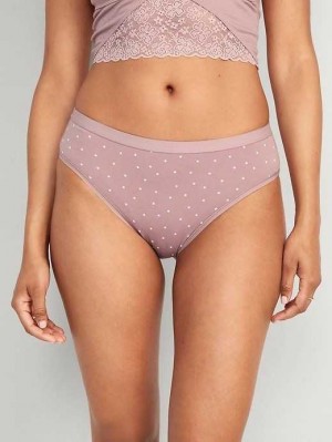 Old Navy High-Waisted Bikini Underwear Unterwäsche Damen Weiß Rosa | 0265YOMSJ