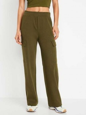 Old Navy High-Waisted Dynamic Fleece Cargo Trouser Pants Sportbekleidung Damen Conifer | 0239EYDVJ
