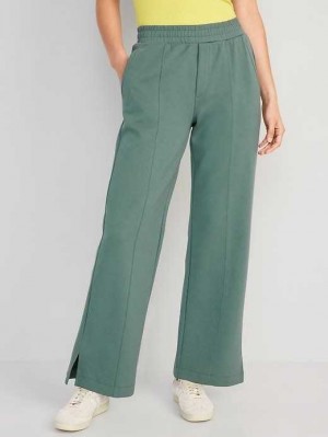 Old Navy High-Waisted Dynamic Fleece Weite-Leg Trouser Pants Sportbekleidung Damen Grau | 0569NUJRE