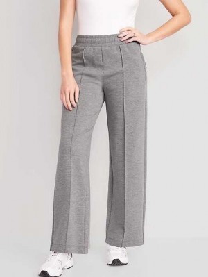 Old Navy High-Waisted Dynamic Fleece Weite-Leg Pants Sportbekleidung Damen Grau | 5304HJDNO