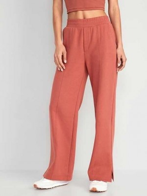Old Navy High-Waisted Dynamic Fleece Weite-Leg Trouser Pants Sportbekleidung Damen Apple Cinnamon | 9187HZYNX