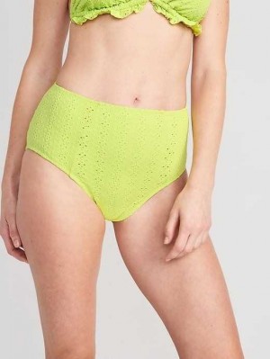Old Navy High-Waisted Eyelet Bikini Swim Bottoms Badeanzüge Damen Grün | 9560RWHZA
